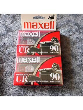 Maxwell Audio Cassettes Normal Bias UR 90 Minutes Set of 2 New Factory Sealed